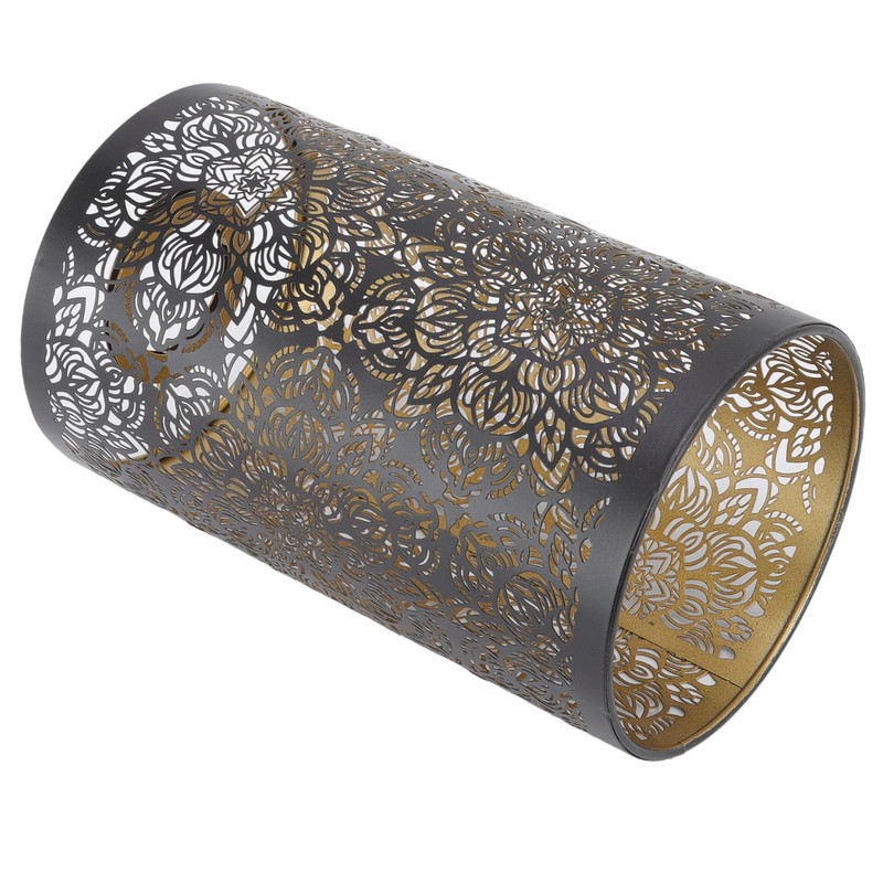 Lamp Shade Hollow Carving Metal Cylindrical Circular Pattern E27 E26