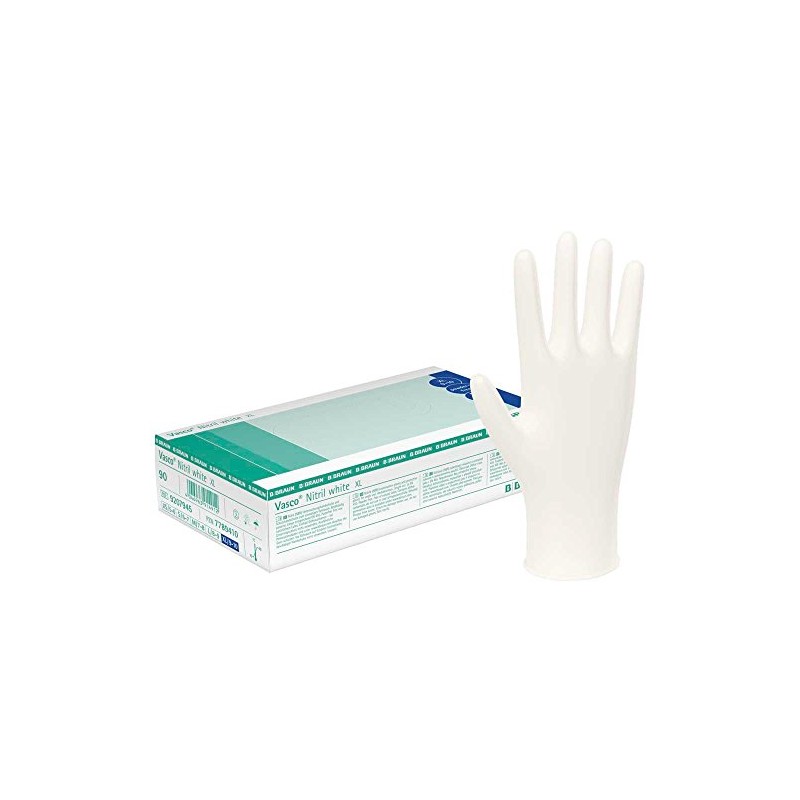 B.Braun Vasco Nitrile White L Nitrile Examination Gloves Pack of