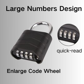 SEPOX 2PCS Large Combination Padlock, Outdoor Combo Lock 2.2" 55mm Heavy Duty Weatherproof, Ressetable 4 Digital, Security Aluminum Body, Uncuttable Shackle, for Warehouse, Home, School, Gate, Garden