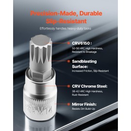 VEVOR Extra Long Allen Hex Bit Socket Set, 18-Piece 3/8 inch Drive, S2 Alloy Steel and Cr-V Steel, Standard SAE and Metric 1/8-Inch-3/8-Inch, 3-12mm, with Enhanced Storage Case, for Mechanics