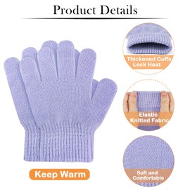 ONESING 5 Pairs Kids Gloves Knit Gloves for Kids Stretchy Kids Winter Gloves Solid Gloves for Toddler Girls Boys