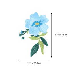 NUOBESTY 1 Pair Sew on Flower Patches Floral Sewing Stickers Colorful Sewing Patch Decorative Iron on Flower Decals for Girls Woman Clothing Jeans Dresses Decor