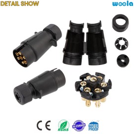 Woola 7 Pin Towing Plug,12V Car Adapter Plug,7 Pin Trailer Male Plug,Caravan Plug 7 Pin
