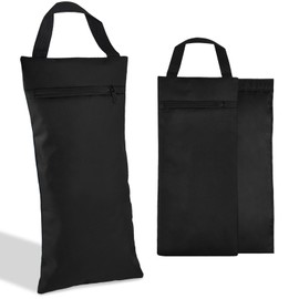 Unfilled Sandbag with Dual Compartment for Yoga, Waterproof 600D Oxford Outer Fabric & Double Leak-Proof Inner Bag for Strength Training, Pilates, Yoga (Black, 2 Pack Not Include Fillers)