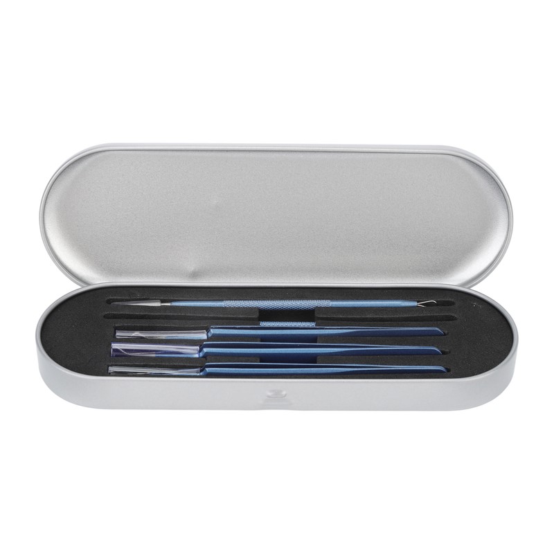 5pcs Blackhead Remover Professional Stainless Blue Acne Needle Tool Set