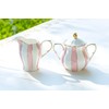 Grace Teaware Pink and White Scallop Fine Porcelain Sugar and