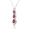 Ice Gems Sterling Silver Created Ruby and White Topaz Oval