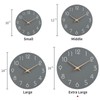 Mosewa Large Wall Clock 16 Inch Gray Modern Silent Non