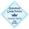 Grandma's Little Prince On Board Car Sign New Baby /