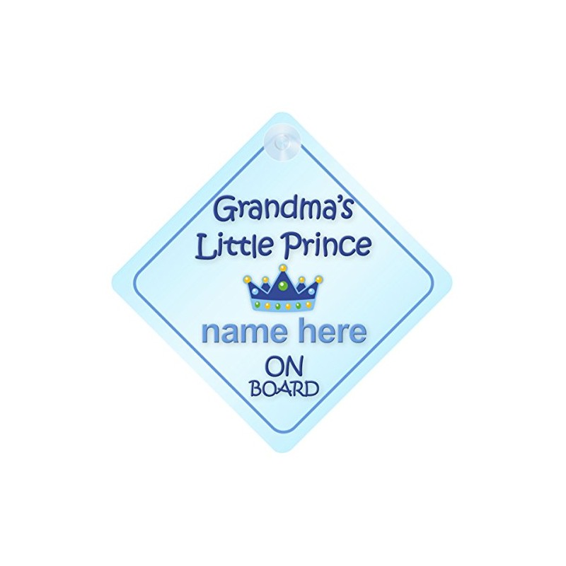 Grandma's Little Prince On Board Car Sign New Baby /