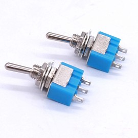 Taiss / 10 pieces blue mini toggle switch on/off 3 position SPDT 3 pin MTS-103