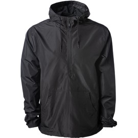 Global Blank Men’s Windbreaker Jacket Lightweight Water Resistant Windbreakers for Men, Black, 2XL