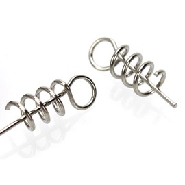ANCLLO 200pcs 15 mm Soft Lure Bait Spring Twist Lock Outdoor Fishing Crank Hook Centring Pin for Soft Lure Bait Worm Crank