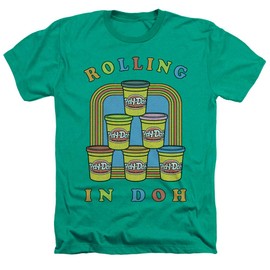 Play Doh Rolling in Doh Unisex Adult Heather T Shirt for Men and Women, Medium Kelly Green