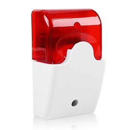 Sonew Wired Flashing Light Strobe Siren DC 12V Sound Alarm Red Light Sound Siren Home Security Alarm System