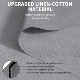 BKSAI 100% Upgraded Blackout Curtains for Bedroom, Rod-Free Hook&Loop Portable Blackout Shades for Travel, Black Out Window Cover No Drill Cuttable for Bedroom, Nursery, Media Room,Grey,57 * 79in