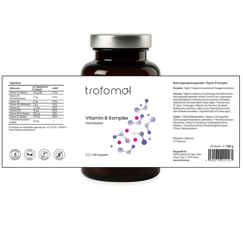 Vitamin B Complex High Dose - All 8 Essential B