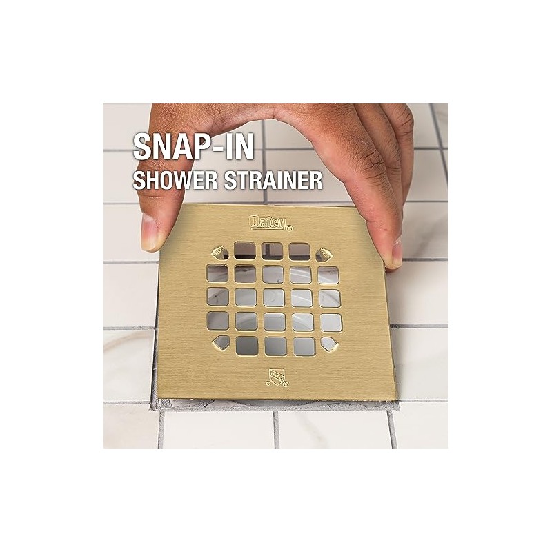 Oatey 42361 Universal 4-1/4 in. Snap-Tite Square Shower Strainer in