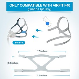 Standard Headgear Replacement for Airfit F40 - Perfect Match for Reliable Seal, IBEET Strap Supplies for F40, Standard