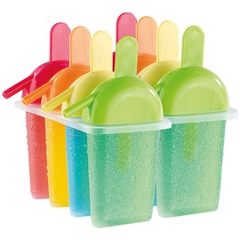 Rosenstein & Söhne Ice Maker: Mould for 8 Homemade Ice Lollies with Straw (Ice Cube Tray, Children's Ice Maker, Yoghurt Maker)