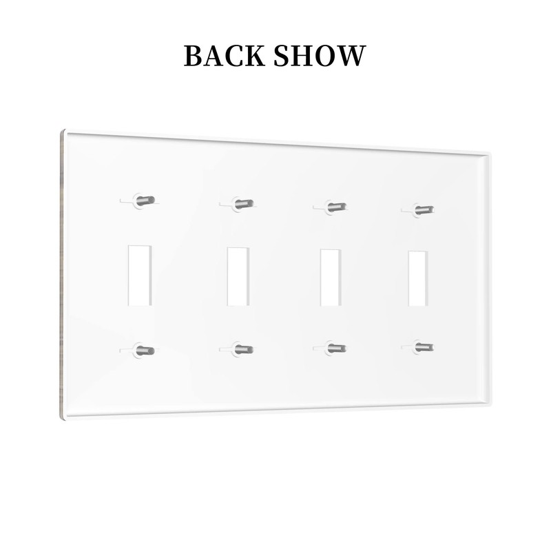 Rustic Farmhouse Quad Light Switch Cover Plate 4 Gang Toggle