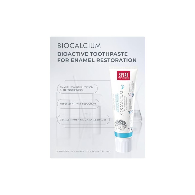 Professional Toothpaste Splat Biocalcium. Enamel Restoring and Safe Whitening. by