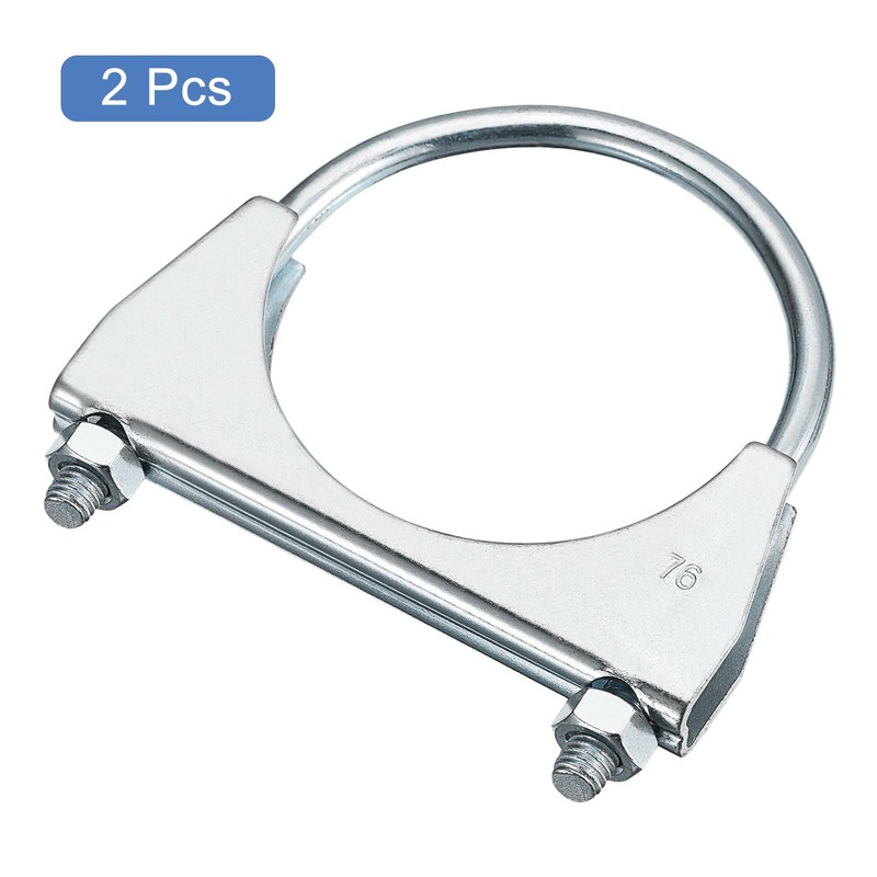 sourcing map Muffler U-Bolt Clamps for 76mm(3") Diameter Exhaust Tail