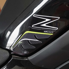 labelbike - 3D Resin Tank Side Protectors Compatible with Kawasaki Z900 2 Piece Grey and Green Graphics
