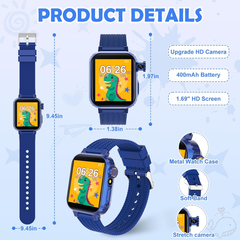 MiracDan Smartwatch Kids HD (Blue)