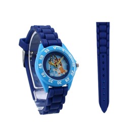 My sweety pop Analogue Watch for Learning Time for Kids - School - Nursery - Nursery - Holiday - Gift Idea Bluey - Blue Strap, Bluey - Blue, Strap.
