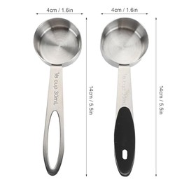 TOPINCN Cuchara Medidora, Cuchara Medidora de Polvo de Acero Inoxidable, Juego de Cucharas de café, Cucharas Medidoras de Largo para Herramientas de Cocina