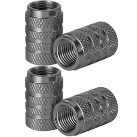 Haedot® 4PCS Tire Valve Stem Caps, Universal Aluminum Tire Valve Cap, Dust Proof Valve Cover for Cars, SUVs, Bike and Bicycle, Trucks, Motorcycles(Grey)