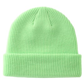 Decentron Classic Men's Warm Winter Hats Thick Knit Cuff Beanie Cap Daily Beanie Hat (Green)