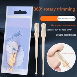 Manual Dual-Ended Rotary Nose & Ear Hair Trimmer, Practical,Super-Popular,Nasal Hair Cutter, 2025 New Double Sided Nose Hair Knife, 2-in-1 Sightfelt Nasal Hair Cutter, Clean Trim, For Unisex (4 packs)