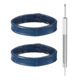 sourcing map 2pcs Leather Watch Band Loops 24mm Replacement Watch Band Keeper Watch Strap Holder Retainer Wristwatch Strap Fastener Rings, Dark Blue