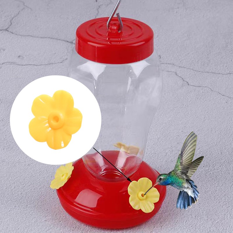 Pocoxll 16 Pcs Yellow Hummingbird Feeder Replacement Parts, Replacement Flowers