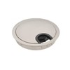 80MM METAL DESK CABLE TIDY OUTLET GROMMET INSERT (Brushed Steel)