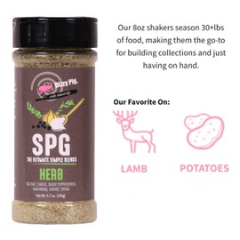 Dizzy Pig SPG Herb (Salt, Pepper & Garlic) Seasoning Rub (8oz Shaker)