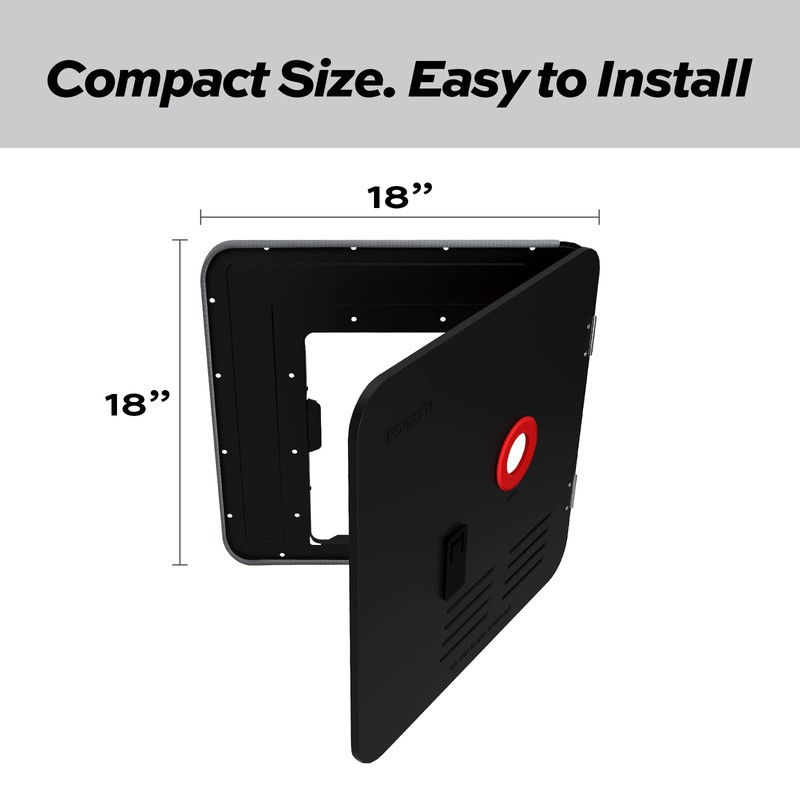 FOGATTI 18 x 18 Inches RV Water Heater Black Door