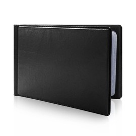Business Card Holder, 1 Pcs Build in 40 Card Slot PU Leather Business Card Wallet for Credit Card, Business Cards, Men, Women (Black)