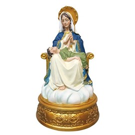 Santa Providencia Estatua Saint St. Providence with Child Sculpture Mary Holding Jesus Saint Mary with Jesus Sculpture in Resin Home Deco Decoration (12 Inch)