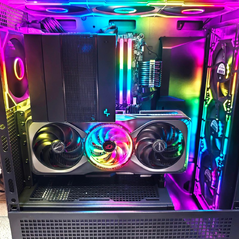 GIGA-MEGA PCIe X16 GEN5 Riser Cable with GPU Vertical Mount