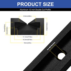 Seekliny T Tracks Woodworking Aluminum 12 inch Black 4 Pack with Screws for Universal T-Track Accessories