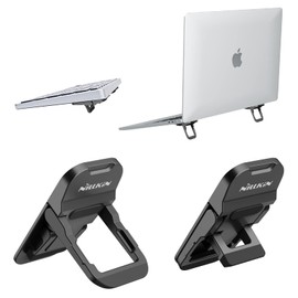Nillkin Portable Laptop Stand with 3 Adjustable Angles, Flip Keyboard Riser Feet for Most Keyboards, Computer Keyboard Stand for Desktop, MacBook, HP and Other 10-17 Inches Laptop Feet Riser, Black