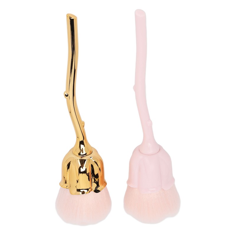 2pcs Nail Dust Remover Pink Rose Nail Powder Cleaning Brush