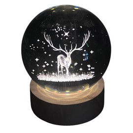 Thorness 3D Crystal Ball Night Light USB Lamp – Ludosphere Reindeer Design, Perfect for Home Décor, Gifts, and Mood Lighting
