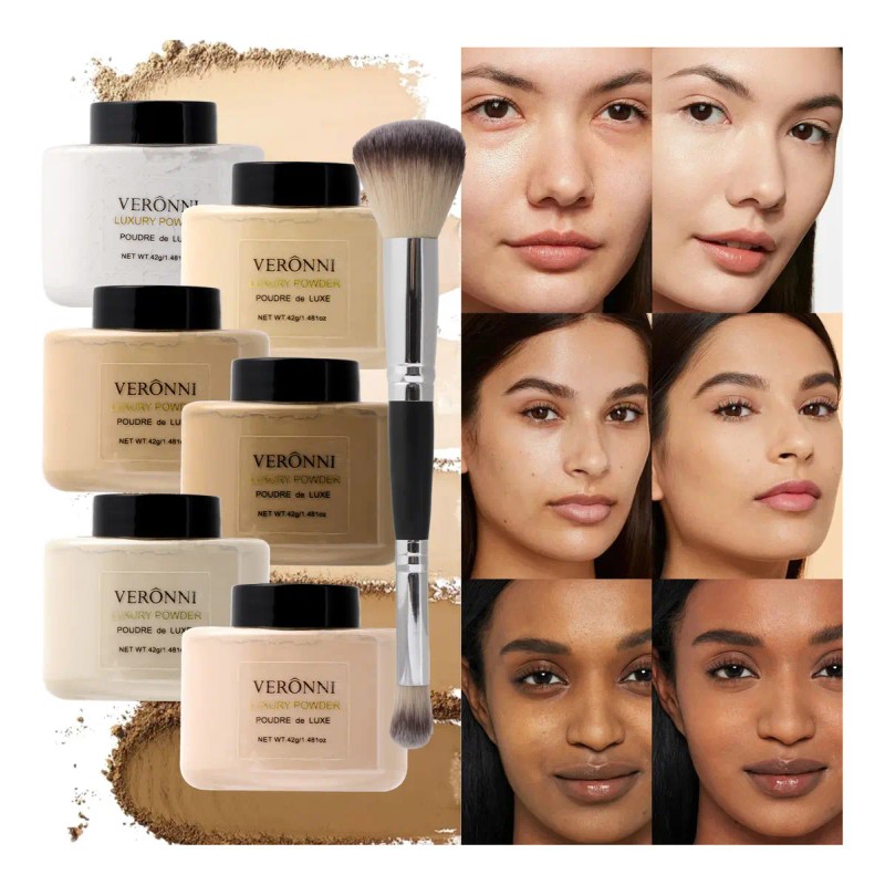 Polvo Fijador Banana Traslucido Setting Powder Con Brocha
