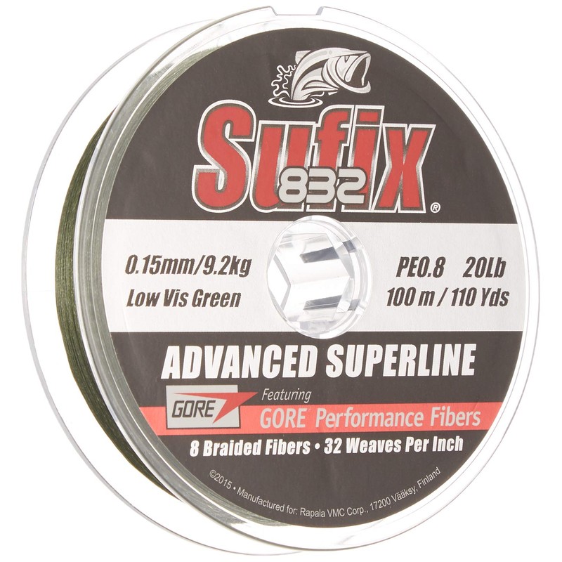 Sufix - 832 Advanced Superline 250, Green, Size 0.38 mm