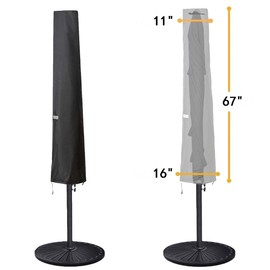 Umbrella Cover for 6ft to 9ft Patio Umbrellas, Waterproof and Durable Market Umbrella Cover with Zipper and Rod