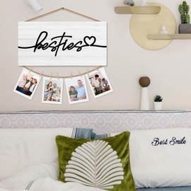 shiviody Bestie Picture Frame Photo Holder for Wall, Bestie Gifts for Women, Friendship Gift, Gifts for Besties Best Friends Photo Hanging Display Picture Board for Wall Decor
